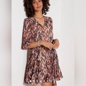 Evereve Hayes Watercolor Ikat Print Mini Dress